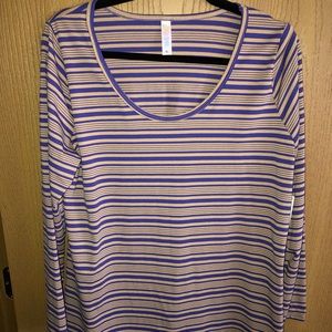 Tan and Purple long sleeve LuLaRoe shirt
